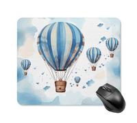 Blue Hot Air Balloon Square Mouse Pad Portable Computer Mousepad with Non-Slip Rubber Base 25 * 30cm Ultra-Thin Gaming Mouse Mat for Computer Laptop Office Desk Accessories