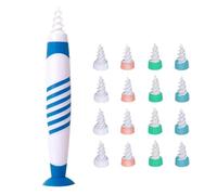 Blue Hot Ear Wax Removal Kit - Spiral Soft Silicone Ear Cleaner with 16 Reusable Washable Tips (Safe Ear Wax Remover Tool)