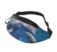 Blue Humpback Whale Fanny Pack for Women Men Fashion Waist Pack Adjustable Belt Bag for Workout Running Travelling Casual Waist Bag, Dolphin Sea Animal, One Size