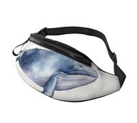 Blue Humpback Whale Fanny Pack for Women Men Fashion Waist Pack Adjustable Belt Bag for Workout Running Travelling Casual Waist Bag, Blue Humpback Whale, One Size