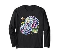 Blue Hydrangea Bouquet Design Flower Lovers and Hydrangea Long Sleeve T-Shirt
