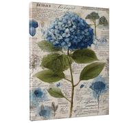 Blue Hydrangea Canvas Wall Art, Floral Botanical Prints, Spring Home Decor for Living Room, Bedroom, Kitchen, Contemporary Aesthetic 16x20 Inch