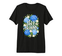 Blue Hydrangea Floral Blooms Premium T-Shirt