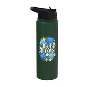 Blue Hydrangea Floral Blooms Stainless Steel Insulated Water Bottle