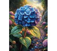 Blue Hydrangea Flowers in A Blooming Garden 500 Pc DIY Jigsaw Puzzle Wildlife Pet Puzzles for Adults Teens Hard Challenging Team Building Stress Reducing Autumn Premium Quality Material 500 PCS