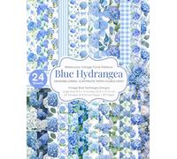 Blue Hydrangea Grandmillennial Scrapbook Paper: 24 Double-Sided Watercolor Floral Patterns & Backgrounds | Vintage Blue Hydrangea Designs | 8.5 x 11 Craft Paper for Journals, Cards & DIY