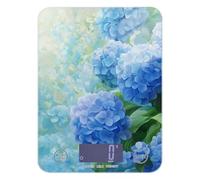 Blue Hydrangea Motto Spring Flower Easy Clean diet scales digital weight for food 11lb/0.18oz, 5kg/5g scale that weighs in grams with 4 unit for roasting Meal Prep Espresso (Batteries
