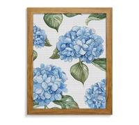 Blue Hydrangea Pattern Diamond Painting Kits for Adults Yellow Wood 40*50cm 5D Diamond Art Kits for Beginners Large DIY Full Drill Round Diamonds Gem Art Crafts Painting for Home Wall Decor