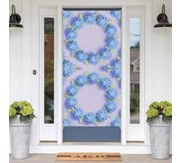 Blue Hydrangea Pattern Door Banners for Front Doors, Spring Summer Decorative Door Cover Welcome Porch Banner Decoration Hanging Wall Background for Party Supplies Indoor Outdoor Home Decor