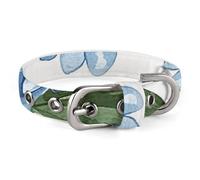 Blue Hydrangea Pattern Pet Collar Easy Snap on Buckle Adjustable Collar with 5 Hole Positions Training Collar for Large Medium and Small Pets,Pet Supplies,Stuff,Accessories