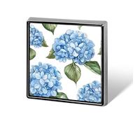 Blue Hydrangea Pattern Square Lapel Pins Backpack Pin Cute Brooch Decoration Brooches for Women Men Fashion Button Badges for Hat Backpacks Purses Jackets Shirt Suit