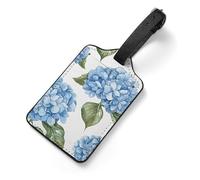 Blue Hydrangea Pattern Suitcase Tags Personalized Luggage Tag with Privacy Cover ID Card Slot for Travel Luggage Bag, Unique Design Name Tags for Suitcases, Backpacks & Gifts