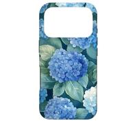 Blue Hydrangea Pattern Wildflower Vintage Flower Floral Case for iPhone 17 Pro