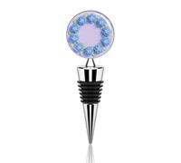 Blue Hydrangea Pattern Wine Stoppers Reusable Wine Bottle Stopper Decorative Champagne Stoppers Silicone Beverage Bottle Sealer Keep Fresh, Leakproof Wines Saver for Bar Party Decor