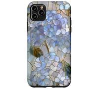 Blue Hydrangea Stained Art Deco Wildflower Floral Vintage Case for iPhone 11 Pro Max