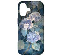 Blue Hydrangea Stained Art Deco Wildflower Floral Vintage Case for iPhone 17