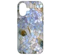 Blue Hydrangea Stained Art Deco Wildflower Floral Vintage Case for iPhone 17
