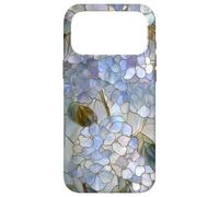 Blue Hydrangea Stained Art Deco Wildflower Floral Vintage Case for iPhone 17 Pro Max