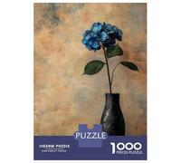 Blue Hydrangea Vase 1000 Piece Jigsaw Puzzle Paper for Adults Still Life Puzzle Game Focus 52x38cm/1000pcs