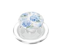 Blue Hydrangea Watercolor Botanical Preppy Floral Pattern PopSockets PopGrip for MagSafe