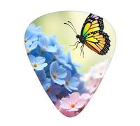 Blue Hydrangeas Butterfly Guitar Picks Gift Set - 12 Smooth Durable Plectrums For Acoustic, Electric & Bass Guitar, Perfect Present For Guitar Lovers & Musicians