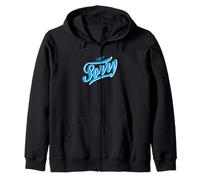 Blue I Ain't Sorry Blue Graphic Zip Hoodie