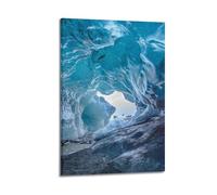 Blue Ice Cave Wall Art, Unique Print, Nature Poster, Special Canvas Picture, Distinctive Decor for Living Room Poster Decorative Painting Canvas Wall Posters And Art Picture Print Modern Family Bedroo