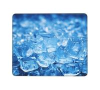 Blue ice cube background Mouse Pad with Stitched Edge, Comfortable Mouse Pads with Non-Slip Rubber Base Gaming Mouse Mat Washable Mousepads Computers Laptop Desk Accessories for Office 7.9 x 9.5 in