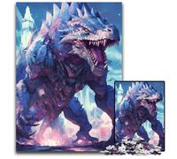 Blue Ice Dinosaur Beast JigsawPuzzle 1000 Pieces for Adults Wooden Jigsaw Puzzles Relaxing Entertainment, Home Decor 50x75CM/19.68x29.52inch