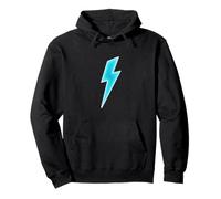 Blue Ice Lightning Bolt - Minimalist Electric Symbol Art Pullover Hoodie
