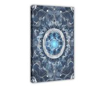 Blue Ice Mandala - Spiritual Abstract Bohemian Meditation Art Canvas Poster Bedroom Decor Landscape Office Room Decor Gift 08x12inch(20x30cm)