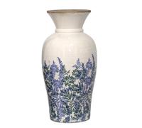 Blue Indigo Garden Bouquet Vase 15x29.5x15cm Flower Arrangement Crackle Ceramic Floral Decor