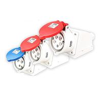 Blue Industrial Plug & Sockets - IP44 3Pin 32A Industrial Site Plug & Wall Socket Waterproof Plug Connector Socket (3Pin 32A Socket-A)
