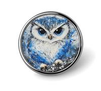 Blue Ink Art Owl Enamel Brooch Lapel Pin Badge Button Pins for Backpacks Hats Cute Funny 1"