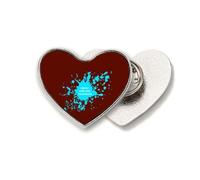 blue ink drops splatte carnival Heart Metal Pin Brooch Clip Love