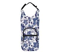Blue Ink Horses Tropical Hibiscus Flowers Crossbody Water Bottle Sling Bag Adjustable Water Bottle Insulated Holder Cross Body Water Bottle Holder Fits 20/24/32/40 oz Bottles