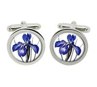 Blue Iris Cufflinks in Chrome Gift Box