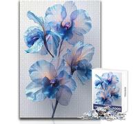Blue Iris Floral Poster 1000 Piece Jigsaws for Teenagers Fun Learning with Brain Game Perfect Thoughtful Festive Present Size 50x75cm