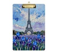 Blue Iris Paris Tower Architect clipboard Acrylic Cute for Softball Coaches clipboard Teacher Tabla para escribir con Clip Size 9 x 12