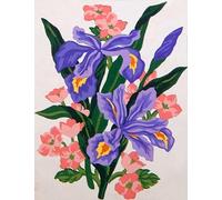 Blue Irises - Screen Printed Tapestry Canvas 14cm x 18cm