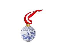 Blue Italian -Christmas Bauble - Florals Single