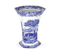 Blue Italian Hexagona Vase, Blue/White