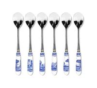 Blue Italian Spode Set of 6 Teaspoons (Earthenware/Stainless Steel)