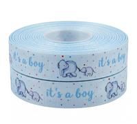 Blue It's A Boy Elephant Baby Ribbon 22mm x 2m Gender Reveal & Baby Gift