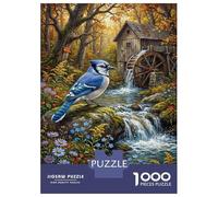 Blue Jay 1000 Piece Cardboard Jigsaw Puzzle Rustic Watermill Stress Relief Home Entertainment Unique Pattern for Adults 38x26cm/1000pcs