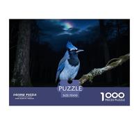 Blue Jay 1000 Piece Puzzle Easy Difficulty For Ages 12+ Brain Teaser Family Fun Bird Gift-Worthy Set 70x50cm/1000pcs