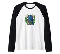 Blue Jay and Lily of The Valley Birdwatching Nature Art Raglan Baseball Tee