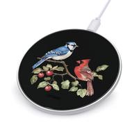 Blue Jay Bird Cardinal Bird Funny Charger Pad with USB Cable | 10W Max Fast Charging Stand Fit for Most Cell Phone (No AC Adapter)