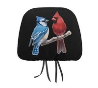 Blue Jay Bird Cardinal Funny Car Headrest Cover Auto Front/Rear Seat Head Rest Protector Universal Fit Most Cars