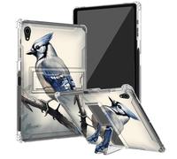 Blue Jay Bird Clear Case for iPad Mini6 Case 8.3 Inch 2021(6th Gen) with Kickstand and Pencil Holder and Pencil Holder,Transparent TPU Back Shockproof Shell Cover for iPad Mini6